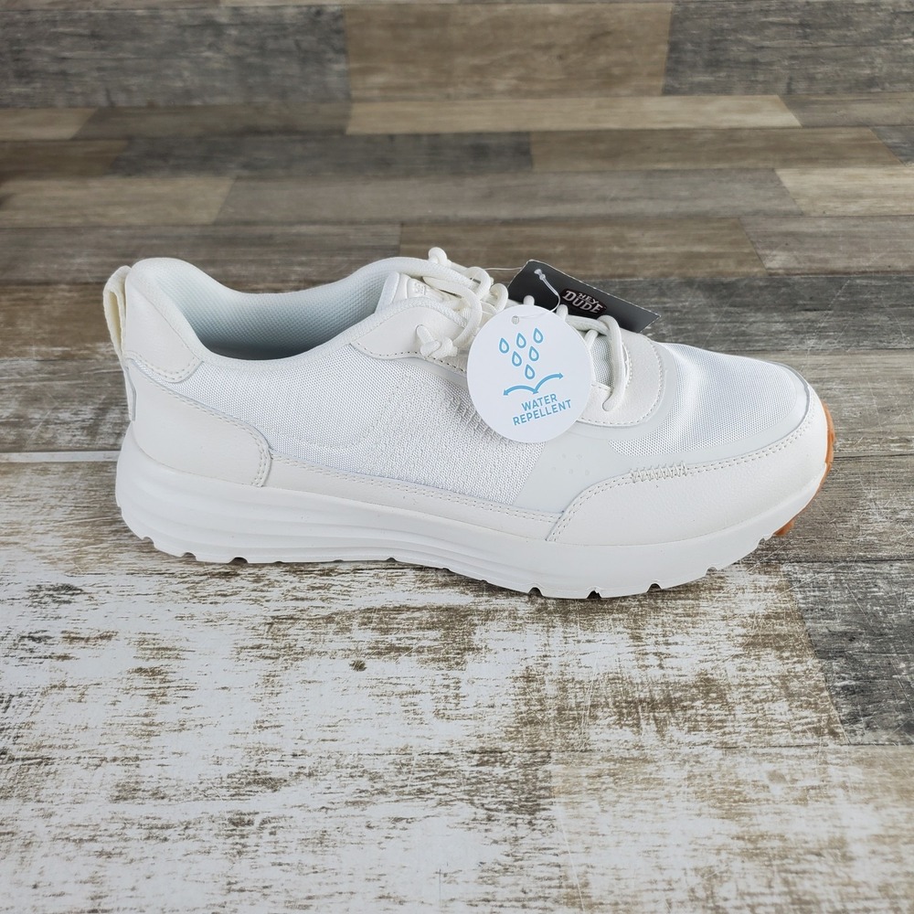 Hey Dude Sirocco Alta CE Mens Work Shoes Sz 9 White Round Toe Lace Up Sneakers